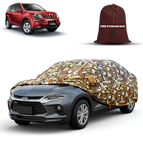 Image of MORNYRAY Car Cover for Mahindra XUV 500 | Fully Waterproof Car Body Cover | with Mirror & Antenna Pocket | Dustproof, Windproof & Anti-Scratch Lining, Camouflage