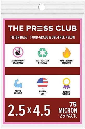 75 Micron | Premium Nylon Tea Filter Press Screen Bags | 2.5″ x 4.5″ | 25 Pack | Zero Blowout Guarantee 75 Micron | Premium Nylon Tea Filter Press Screen Bags | 2.5″ x 4.5″ | 25 Pack | Zero Blowout Guarantee