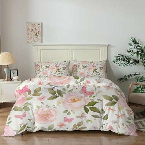 Housse de couette imprimée fleurs pour masquer l'usure de votre literie