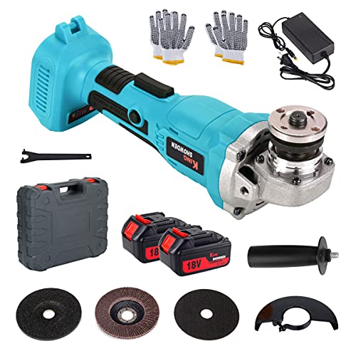 Cordless Angle Grinder Set, 18V Electric Cut-Off Tool/Grinder With 2 Pack 5.0Ah Lithium-Ion Battery And Charger & Carrying Case Kit, For Cutting And Grinding #TOP1