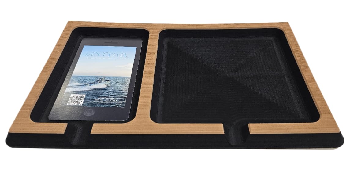 | SeaDek | 20mm Double Dash for Boat | Foam Cell Phone & Accessories Boat Dash | Adhesive Backing | Separate Compartments for Phones & Fishing/Boating Tools | Mocha/Black