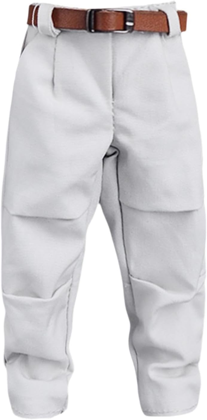 1:12 Scale Harem Pants And Belt,Action Figures Clothes,Casual Miniature Doll Costume for 6'' Action Figures Accessory Costume, Gray White Pant