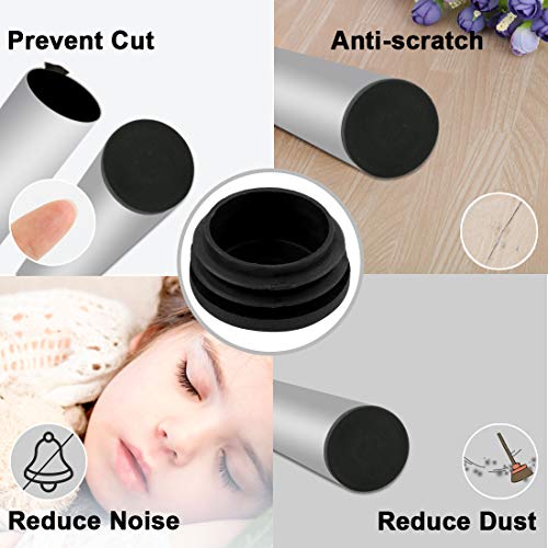 Sourcingmap Plastic Furniture Table Chair Round Tube Insert Tubing Cap Pipe Cover 48mm Dia 10pcs Black - Image 4