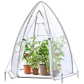 Portable Greenhouse for Outsides, Ohuhu Heavy Duty Green House Tent with Durable PE Cover, Garden Plant Protector with Zippered Door Mesh Window for Vegetables Flowers Fruits Herbs, 63x54x71 Inch