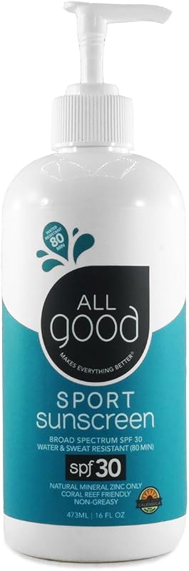 All Good Sport Loção Mineral FPS 30 para Corpo e Rosto, com Óxido de Zinco, 473 mL
