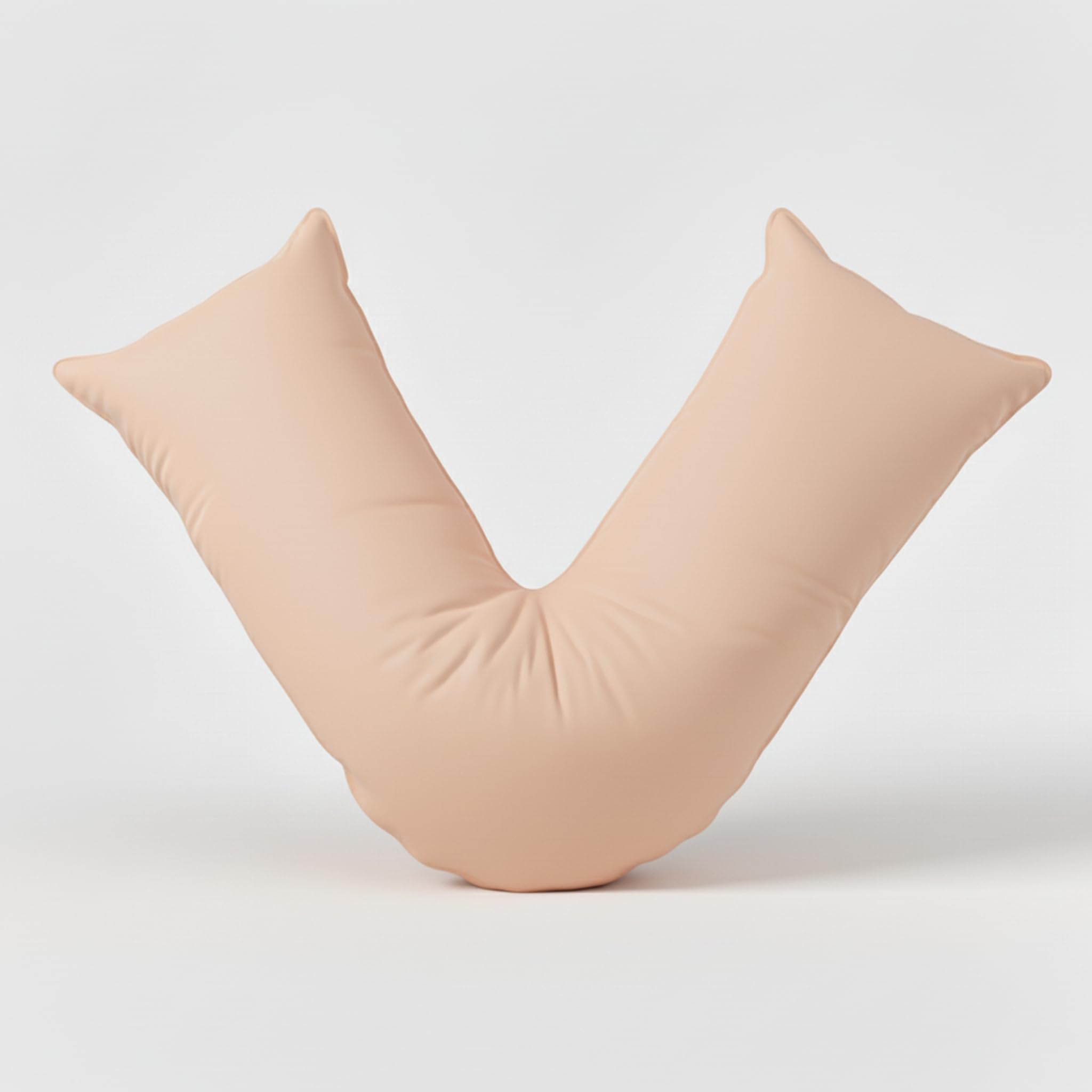 Adsin Peach V Shaped Pillow Case Plain Cover Orthopaedic Support Nursing Maternity Back And Neck Cotton Blend Case Only