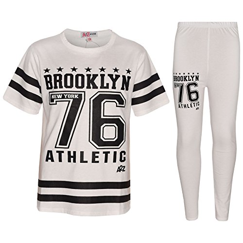Top infantil y juego de leggings Brooklyn New York 76 moderno blanco de 9-10 años