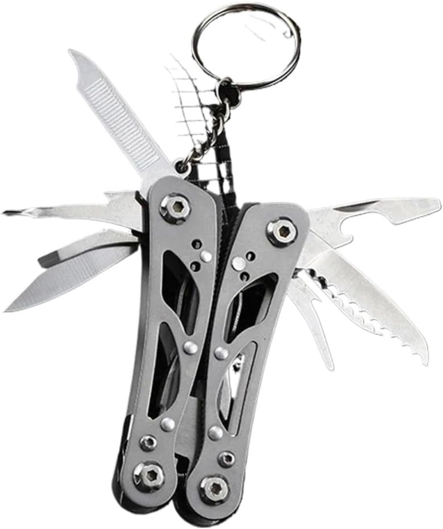 Multifunctional Pliers, Folding Pliers, Multifunctional Tools, Knife Pliers, Outdoor Portable Folding Pliers, Multipurpose Repair Tools (Color : Silver-Small)