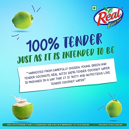 Image of DABUR Real Activ 100% Tender Coconut Water - No Added Sugars - 200ml (Pack of 6)