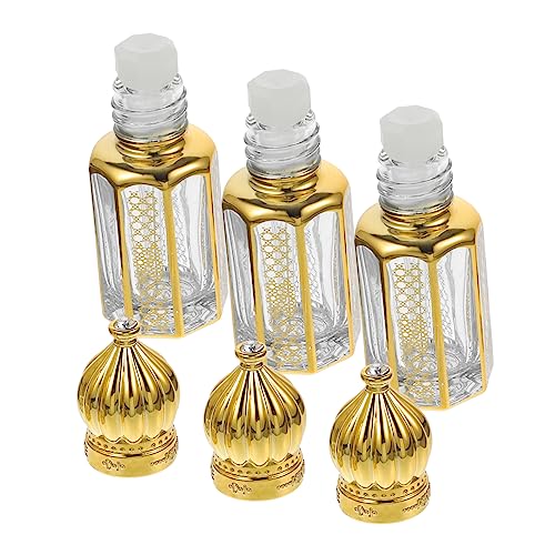 Vaguelly 3 Piezas Envasado de aceites esenciales rodillos botella de perfume de botella reutilizable de desodorante botella de esencial de bola de rodillo Vidrio