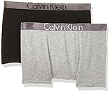 Mittlere Taille Calvin Klein Jungen 2 PACK TRUNK Boxershorts, Mehrfarbig (1 Black / 1 Grey Heather 034), 164 (Herstellergröße: 14-16)