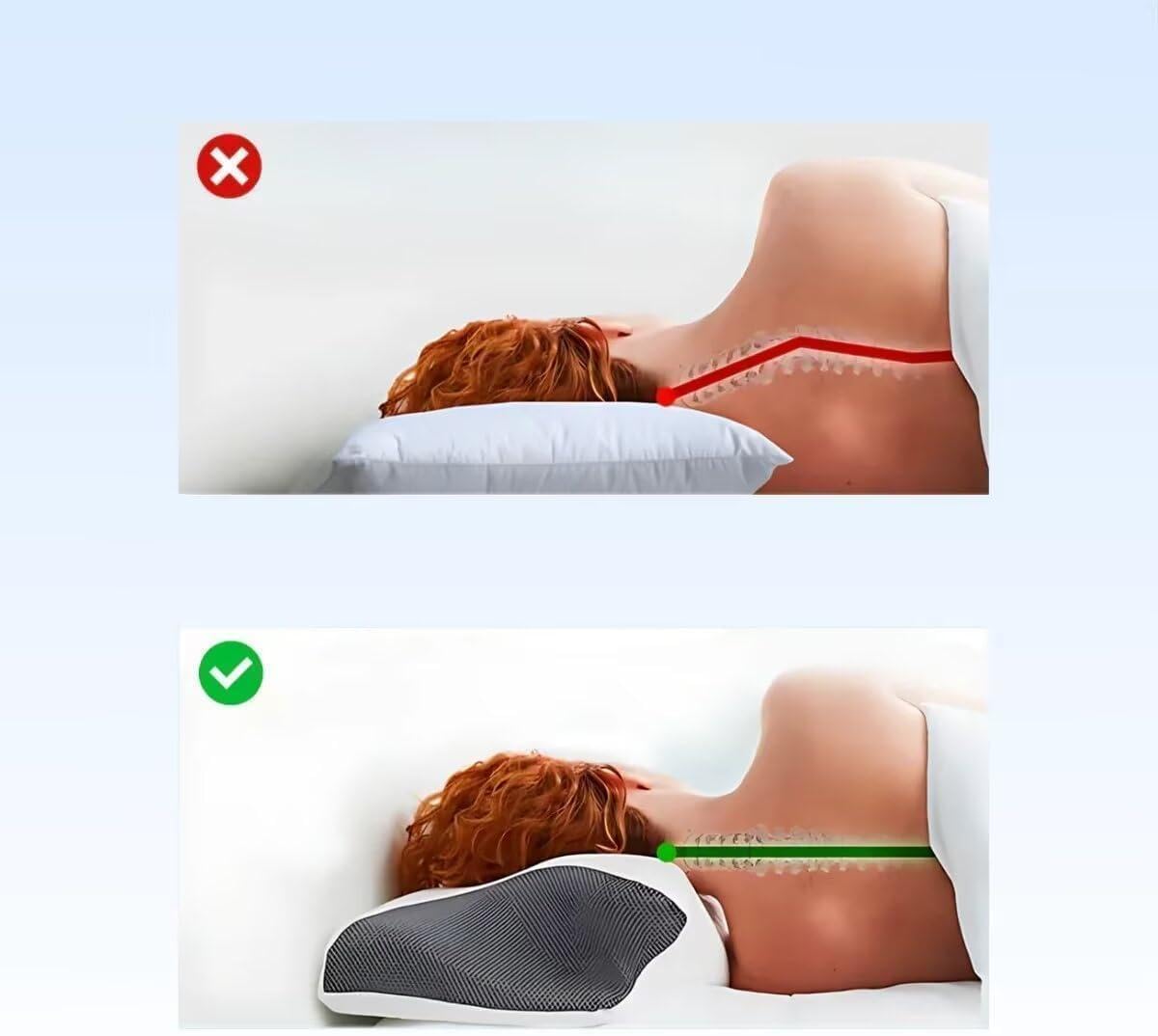 Generisch Pillow Daddy poduszka na kark - poduszka terapeutyczna przeciw chrapaniu, ergonomiczna poduszka z pianki z pamięcią kształtu – poduszka podpierająca kark dla osób śpiących na boku, plecach i