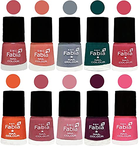 Image of ALL IN ONE (PACK OF 10), Long Lasting Glossy Nail Polish, 6 ml Each, All Vibrant Colours,02028