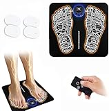 Christmas Gifts Electric Foot Massager Relaxing Feet with Rechargeability Reduce Swelling in Feet & Ankles,Folding Portable Massage mat with 8 Modes 19 Intensities,TENS & EMS for Pain and Circulation