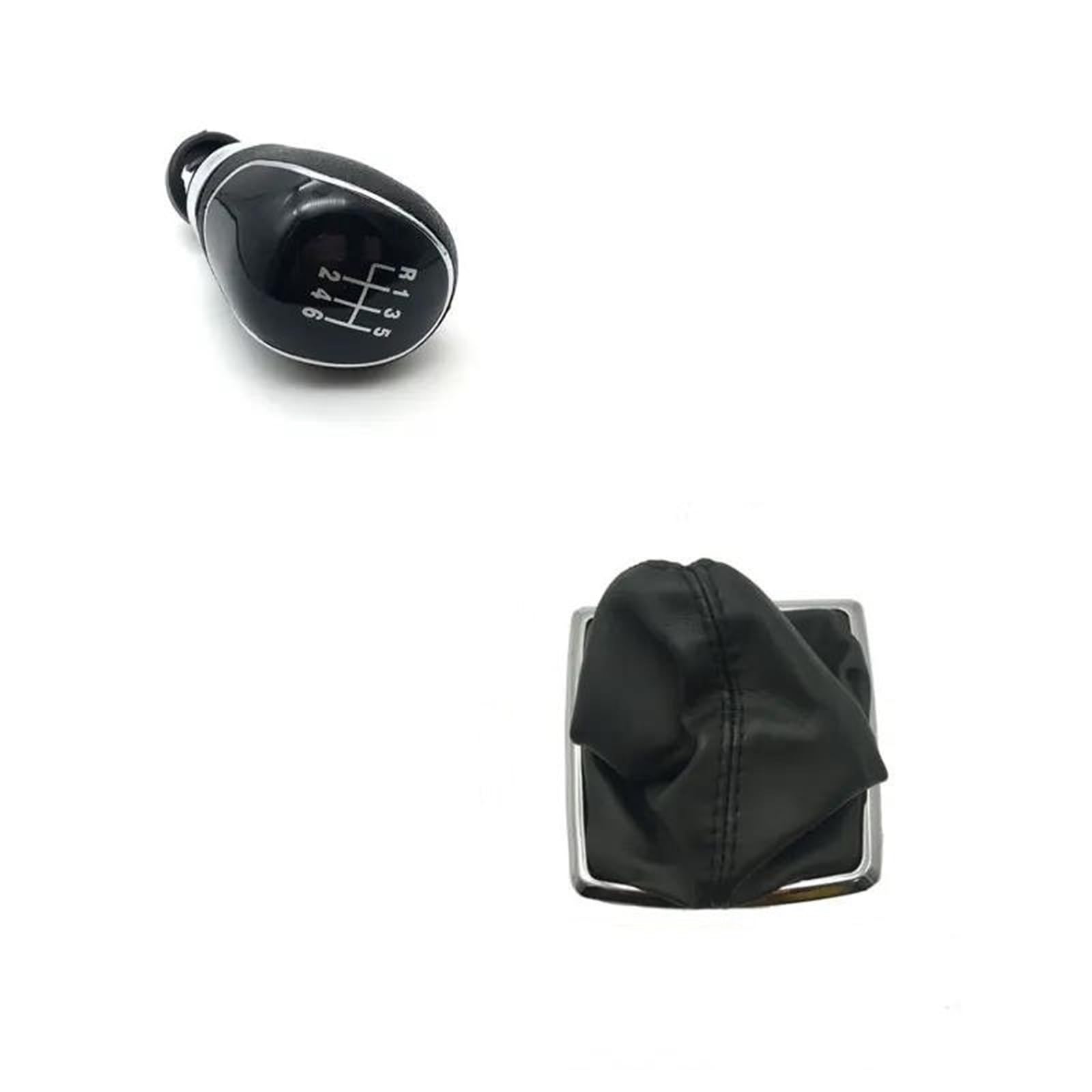 Fhuwaz Black Small 6Speed Car Gear Knob For Focus 2 Mk2 Fl Mk3 Mk4 Mk7 Fiesta Car Styling Silver Black Gear Shift Knob 5 6 Speed Manual(Black Small 6Speed)