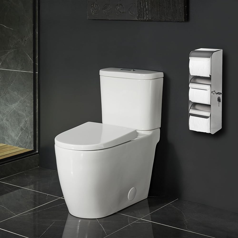 Soporte de papel higiénico de acero inoxidable de 3 rollos de montaje en pared, dispensador de papel higiénico comercial con cerradura, dispensador de toallas de papel higiénico de doble rollo sin