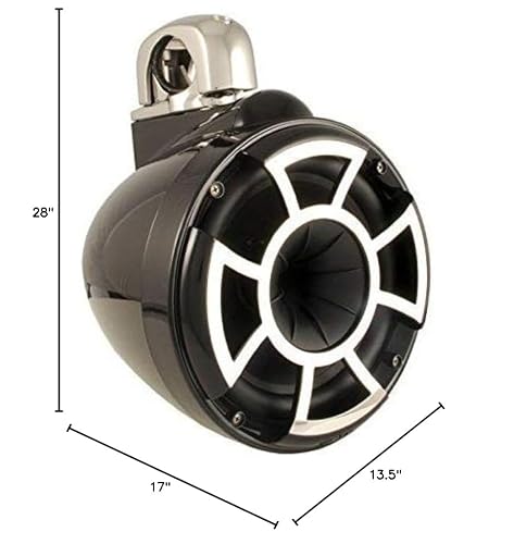 Wet Sounds REV 10 Fixed Clamp Tower Speakers - Black (Pair) (Renewed)