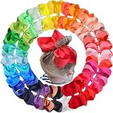 JOYOYO 30 Colors Girls 6 Inch Hair Bows Alligator Hair Clips Grosgrain Ribbon Big Bows Clips for...