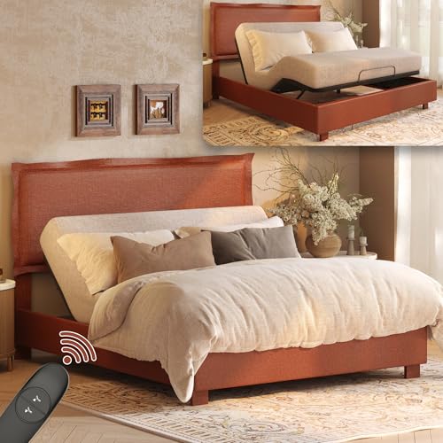 FLEXISPOT Adjustable Bed Frame with Headboard Queen