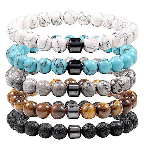 COLORFUL BLING Chakra Bracelet Crystal Yoga Beads Stretch Bracelet Adjustable Natural Gemstone Volcanic Malachite 8mm Beaded Bracelet Handmade Gemstone Elastic Bracelet Meditation Spiritual3