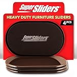 Super Sliders 4724095N Reusable XL Heavy Furniture Movers for Carpet Quickly and Easily Move Any Item, Brown, 4 Count (Pack of 1)