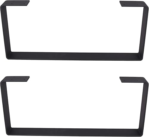 ECLV 2 patas de mesa de café de 10 pulgadas, patas de mesa de acero sólido resistentes en forma de U, patas de gabinete, patas de sofá, negro (10