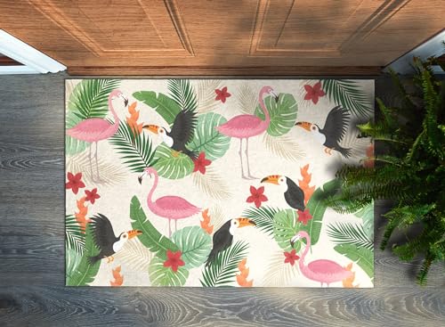 Tapis de sol à la maison Tulup design flamants finition robuste 150x100 - 5