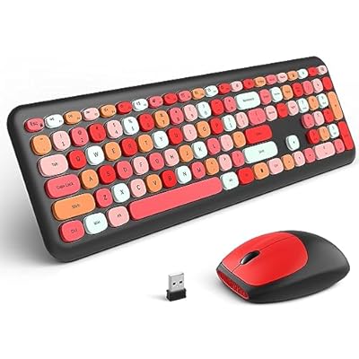 Meidosa Wireless Keyboard and Mouse Combo, Retr...