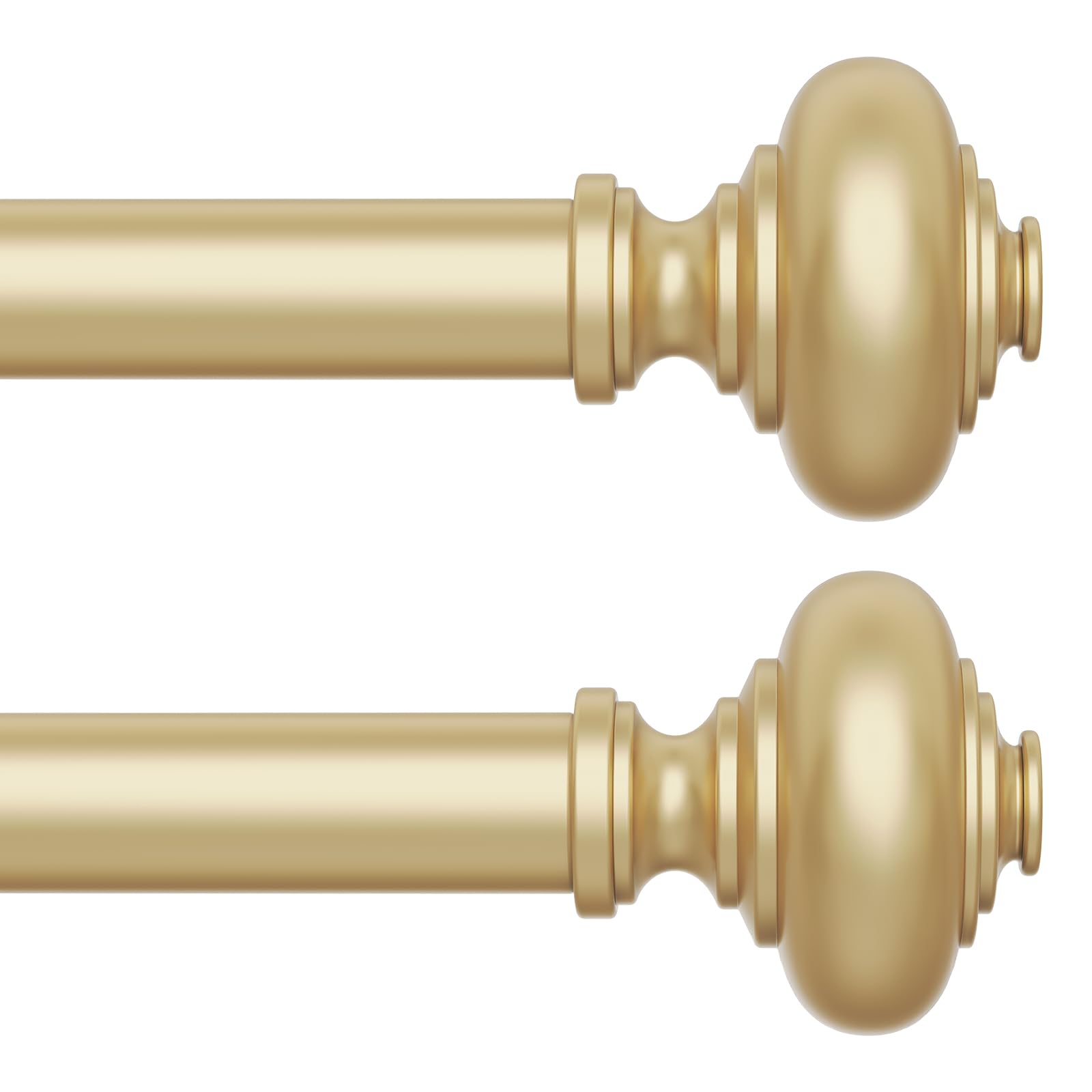 Photo 1 of 2 Pack Gold Curtain Rods for Windows 30 to 56 Inch, Decorative Heavy Duty Single-Side Adjustable 1 Inch Diameter Gold Curtain Rod, Boho Vintage Rustic Metal Drapery Pole for Farmhouse Bedroom