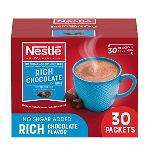 Nestle Hot Chocolate Packets, Hot Cocoa Mix, Sugar Free and Fat Free, 30 Count (0.28 oz Each) - SET OF 3