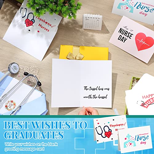 Faccito 24 Sets Nurse Thank You Cards Medical Staff Appreciation Cards With Envelopes Stickers Nurses Week Gifts 6 Assorted Happy Nurse Day Note Card Healthcare Workers Doctor Nurse Greeting Cards #TOP2