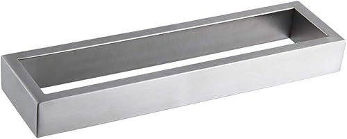 Toallero de baño con anillo montado en la pared, barra de toalla de mano moderna cuadrada estilo toallero de acero inoxidable cepillado, D69018BN