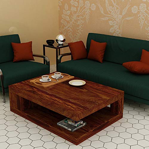 Image of Mamta Decoration Sheesham Wood Rectangle Shape Coffee Table for Living Room | Center Table | Brown