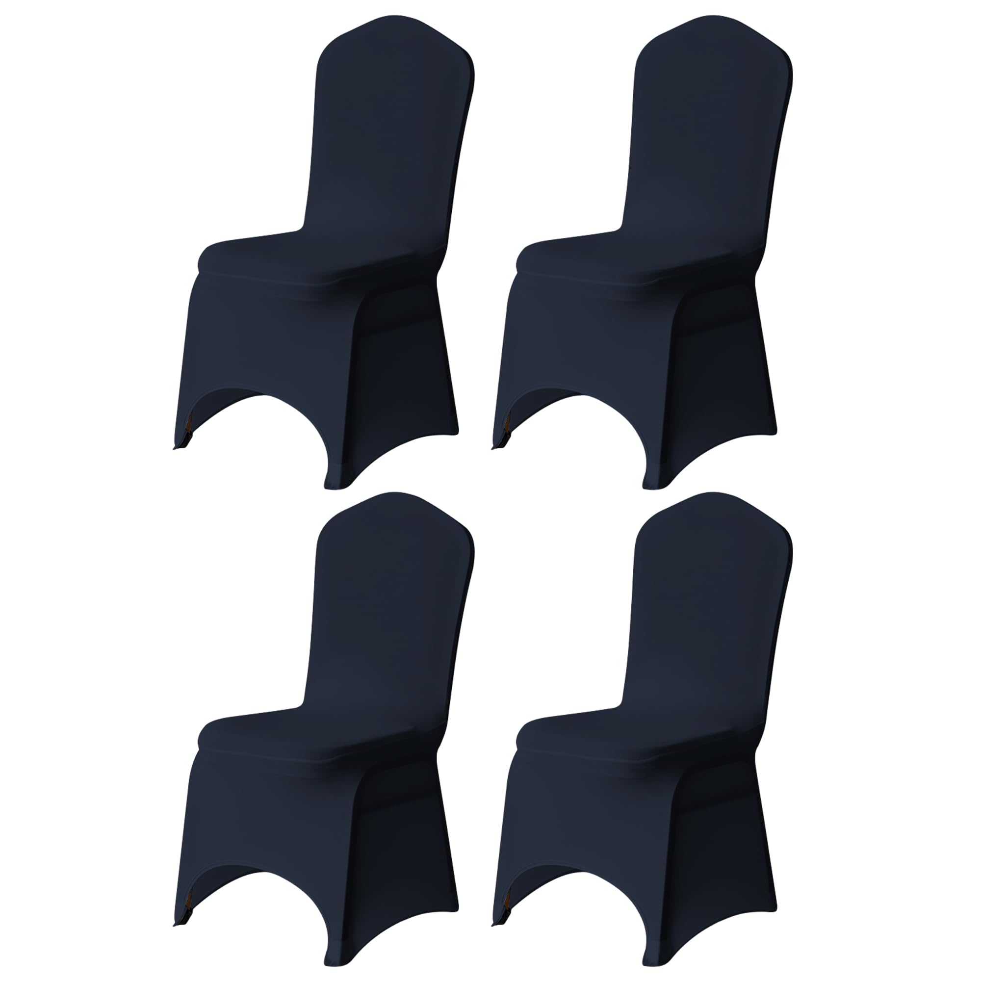 Trimming Shop 4pcs Navy Blue Wedding Chair Covers Stretch Slipcovers โ image 1