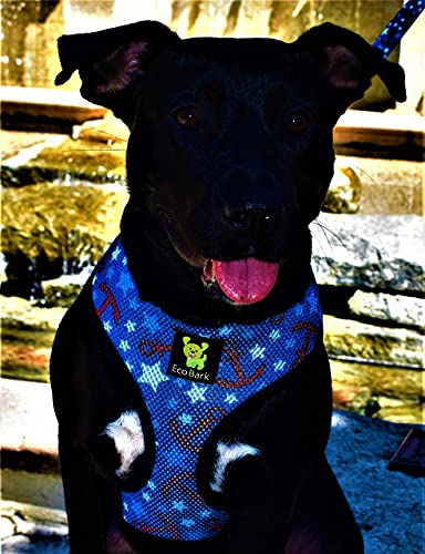 Ecobark Dog Harness - Eco-Friendly Max Comfort Harnesses - Luxurious Soft Mesh Halter - Over The Head Harness Vest- No Pull And No Choke For Large, Xl, And Xxl Dogs (Xl, Nautical) #TOP3