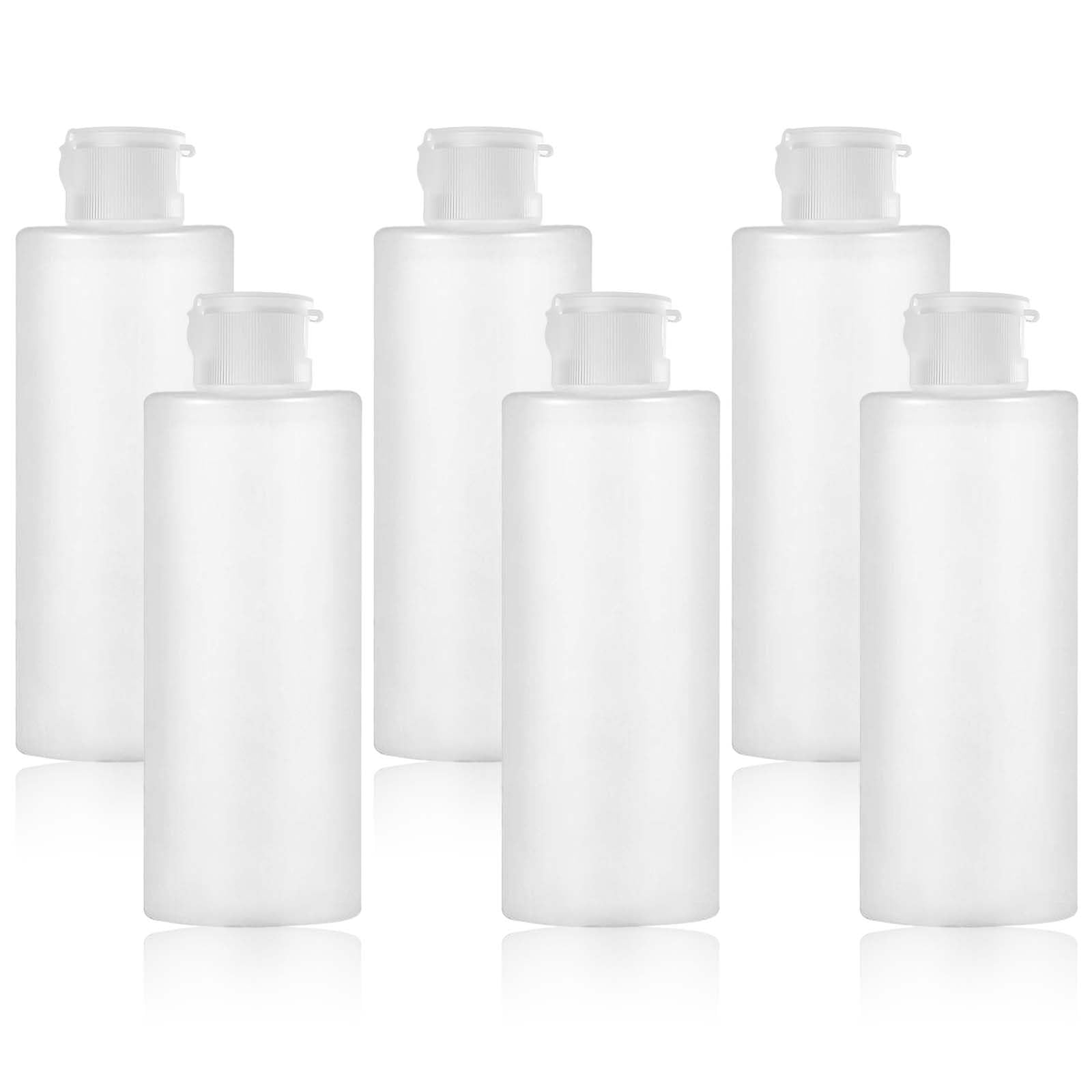 XONWW 6 Pcs Clear Plastic Travel Bottles 200ml, Empty Refillable Travel Bottles for Toiletries with Flip Cap Leakproof Toiletry Containers for Liquids Lotion Shampoo Conditioner