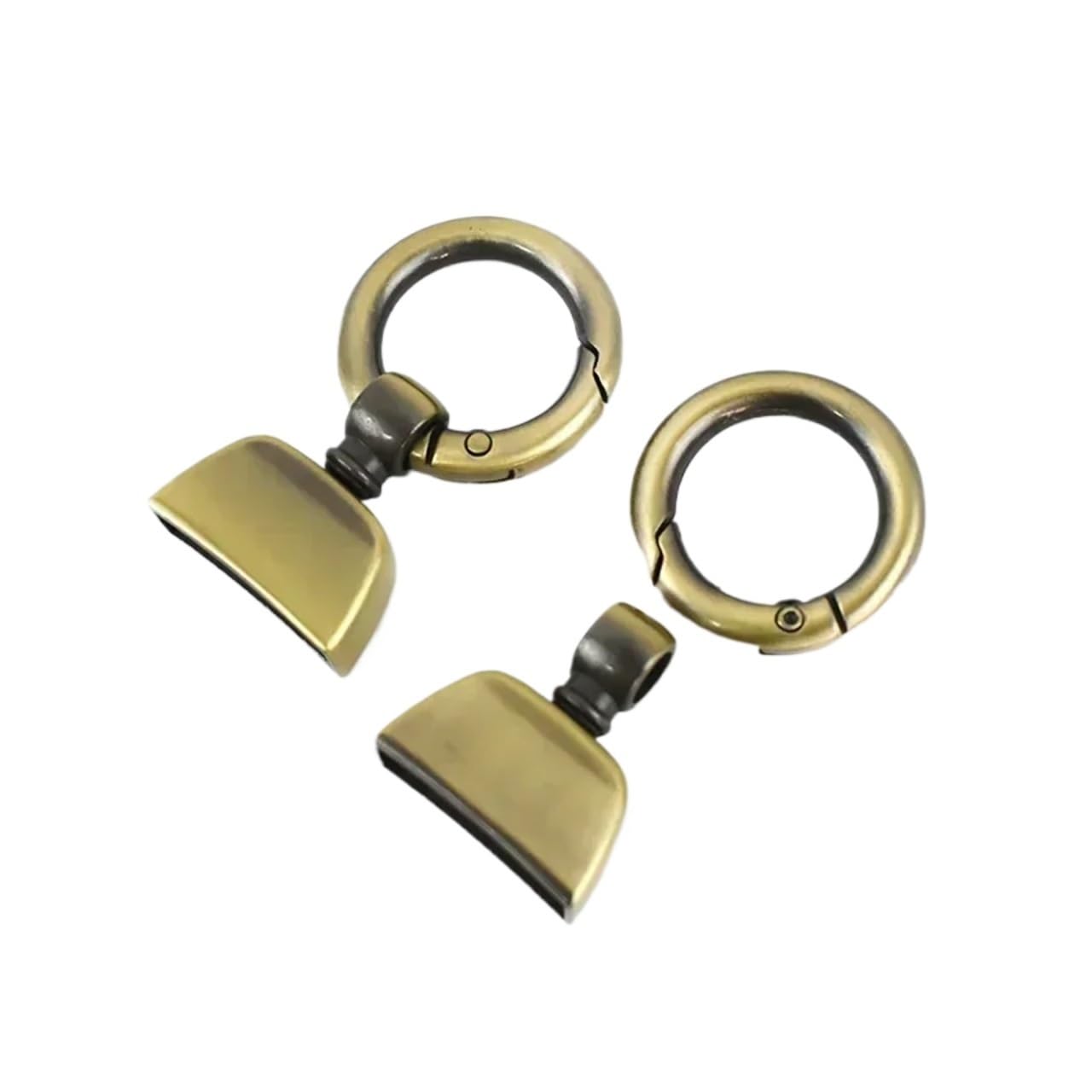 PVUVTNAHW 5/10Pcs 20/25mm Metal O Ring Bag Buckle Spring Carabiner Hook Strap Hang Screw Bell Clasp Keychain DIY(Brass,25mm-10Pcs)