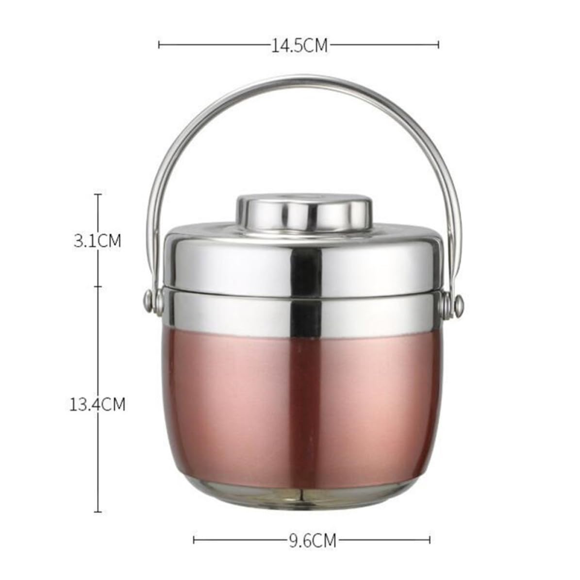 OUNONA Fiambrera Térmica de Acero Inoxidable al Vacío, 2 Niveles, 1.2l