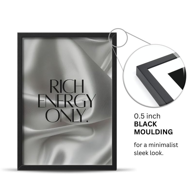 Image of Wall Framed Posters | 8x12 inch size | Motivational Quotes Posters |Rich Energy Motivational Photo Frame - Inspirational Wall Decor for Home, Office & Study Room