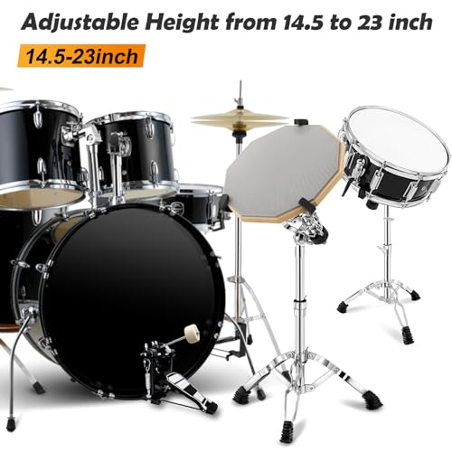 Azeam Snare Drum Stand With Drum Sticks Holder,Tall Drum Pad Stand Adjustable Height 14.5 To 23 Inches Accessories Arm Kit Tripod Snare Stand For Drum Set Fit thumb #1