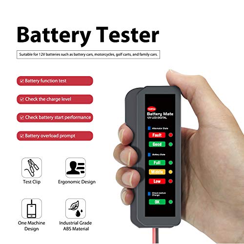 12V Car Battery Tester And Alternator Tester, Automotive Load Tester Indicator, 12 Volt Auto Check For Automobile #TOP2