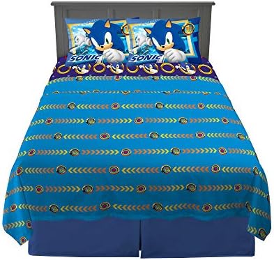 Franco Kids Bedding Super Soft Microfiber Sheet Set, Full, Sonic The Hedgehog, Anime