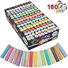 51ltdaq87ql - 160 PCS Washable Sidewalk Chalks Set Non-Toxic Jumbo Chalk for Outdoor Art Play, Painting on Chalkboard, Blackboard and Playground