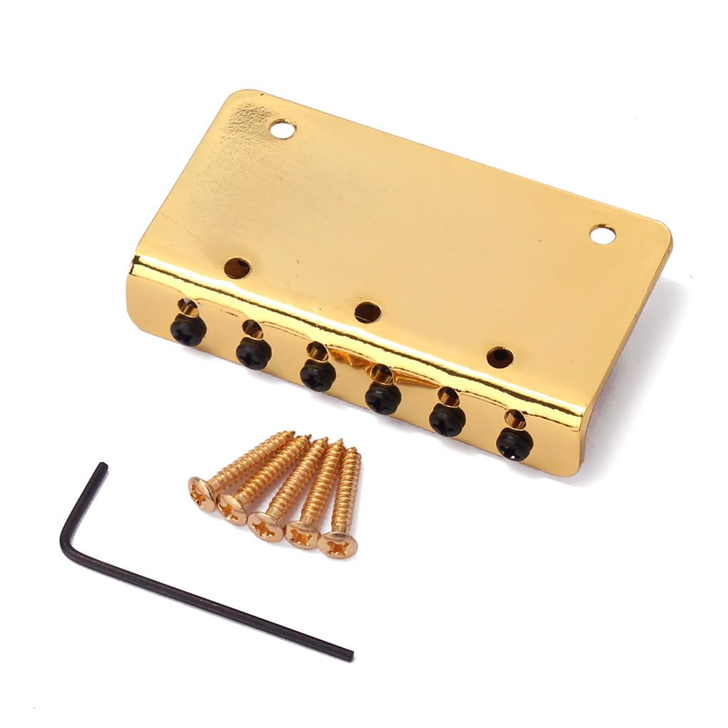 3 zestaw gitarowy stały mostek ze śrubami i kluczem dla dzieci solidna metalowa część zamienna 73 mm siodełko końcówka instrument elektryczny złoty
