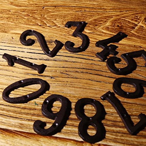 Numéro de porte extérieur fonte chiffre 5 avec vis fixation