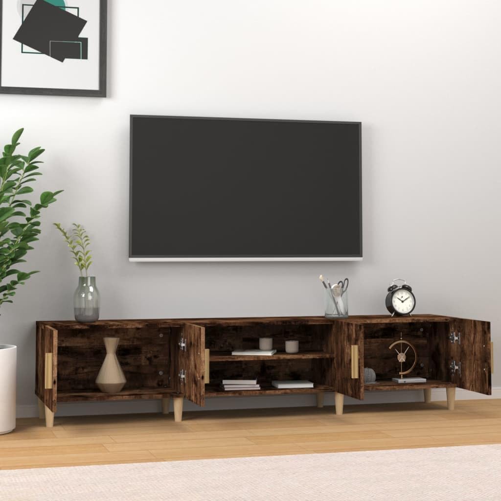 Mobile TV basso in rovere affumicato, 180 x 31,5 x 40 cm