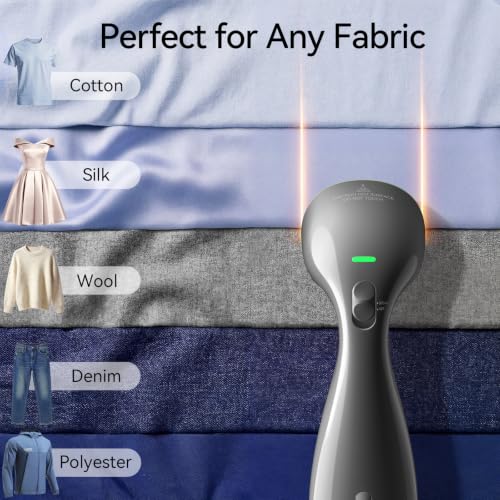Image of HiLIFE Steamer for Clothes, 1100W Clothes Steamer, Fast Wrinkle Removal with Large 300ml Tank, Ideal for All Fabrics, Easy to Use, Compact and Portable Travel Garment Steamer-Grey