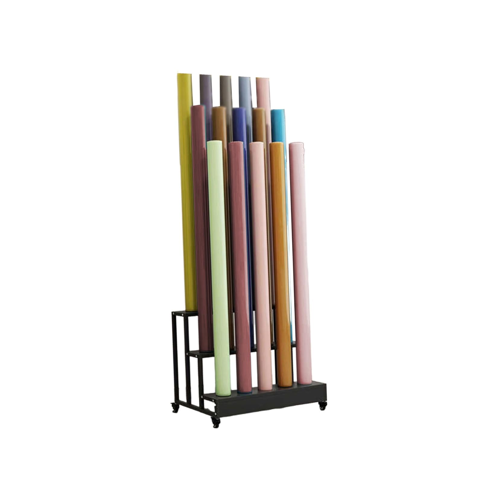 Carrello espositore per auto, 10/15 rotoli con ruote, organizer per carta da parati, vetrine, pellicola per officina