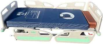 HopeFULL HCMM5E Premium 5Function ICU Hospital Bed with 10" Extendable Length, 5.9" Memory Mattress, LINAK Motors, Central Locking, and Battery Backup System