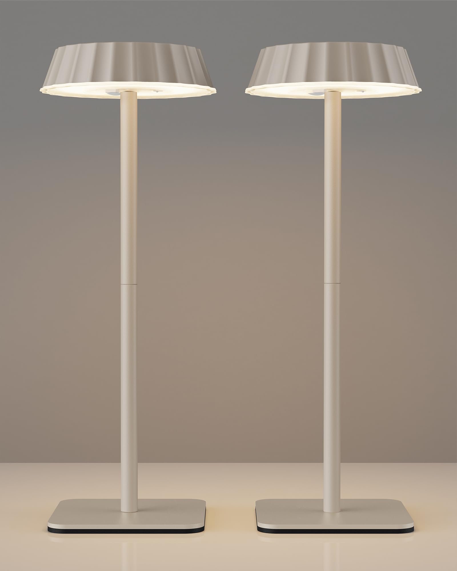 EppieBasic Lámpara de mesa inalámbrica con batería, 2 unidades: 18 W, carga rápida, lámpara de mesa con batería, 3 temperaturas de color, regulable, IP65, resistente al agua, para terraza y exterior